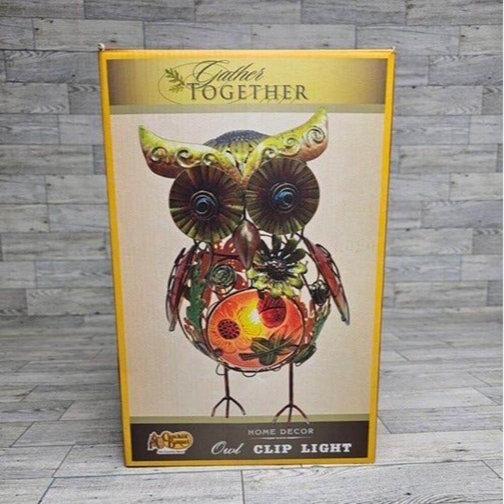 Cracker Barrel 12"Tall Owl Clip Light Gather Together Collection CIB